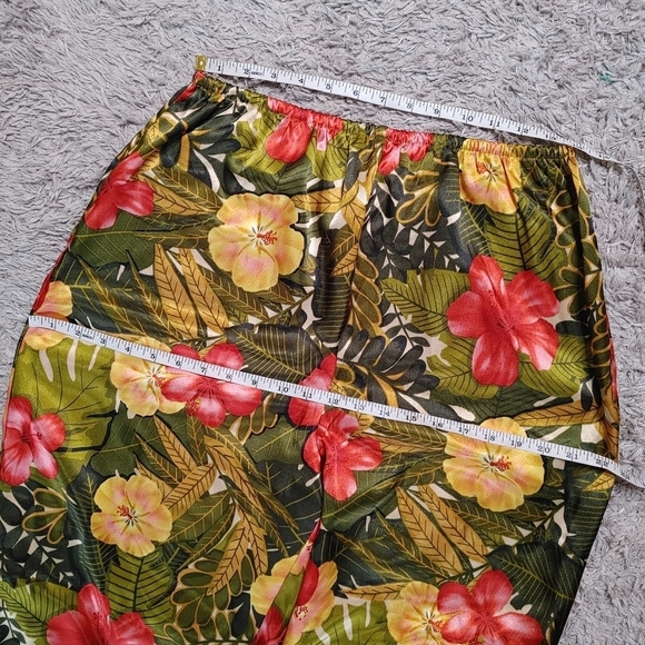VINTAGE deadstock satin tropical print pajama set L - Picture 13 of 15